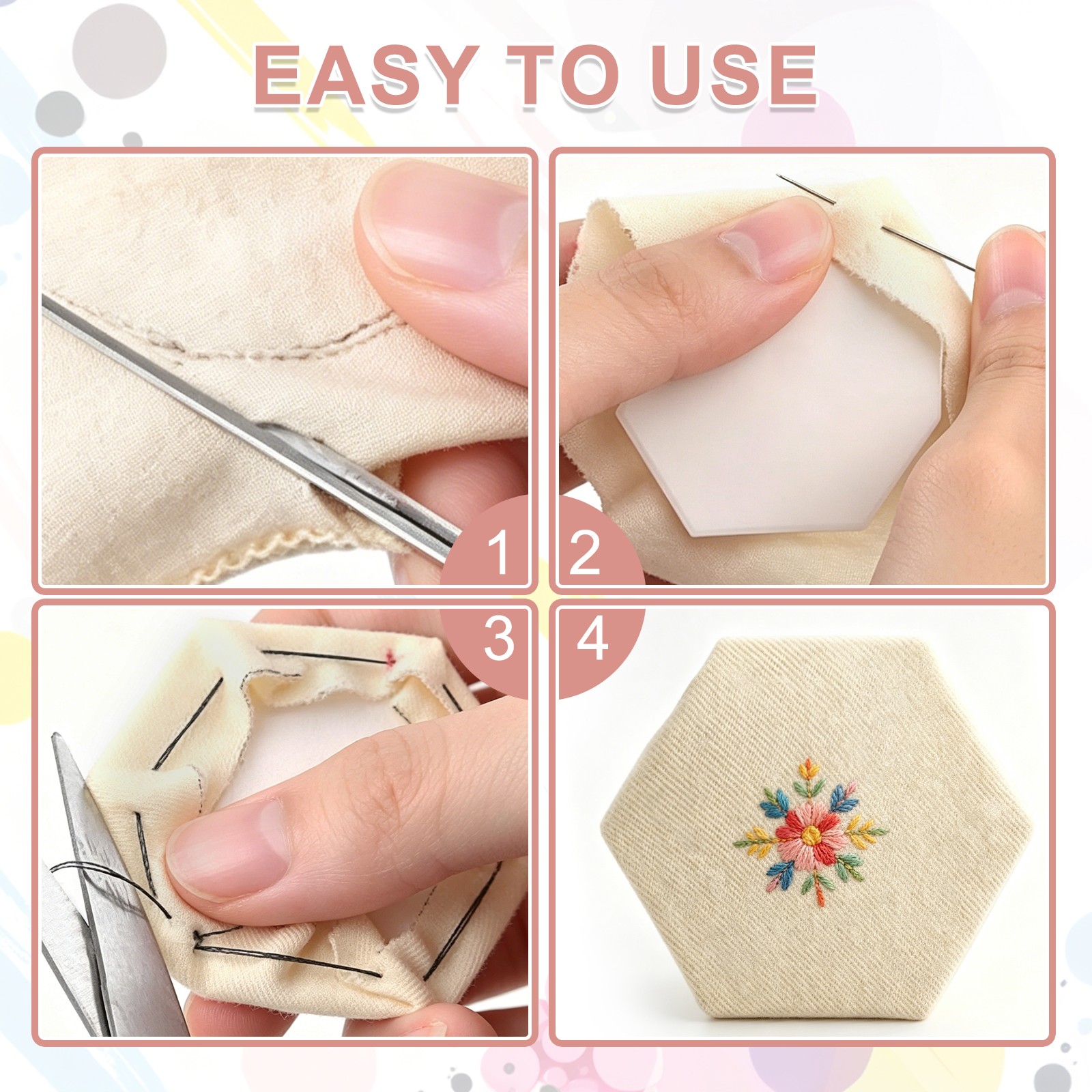 200 Pcs Axe Shape Piecing Paper for Quilting with Pen (1.4")