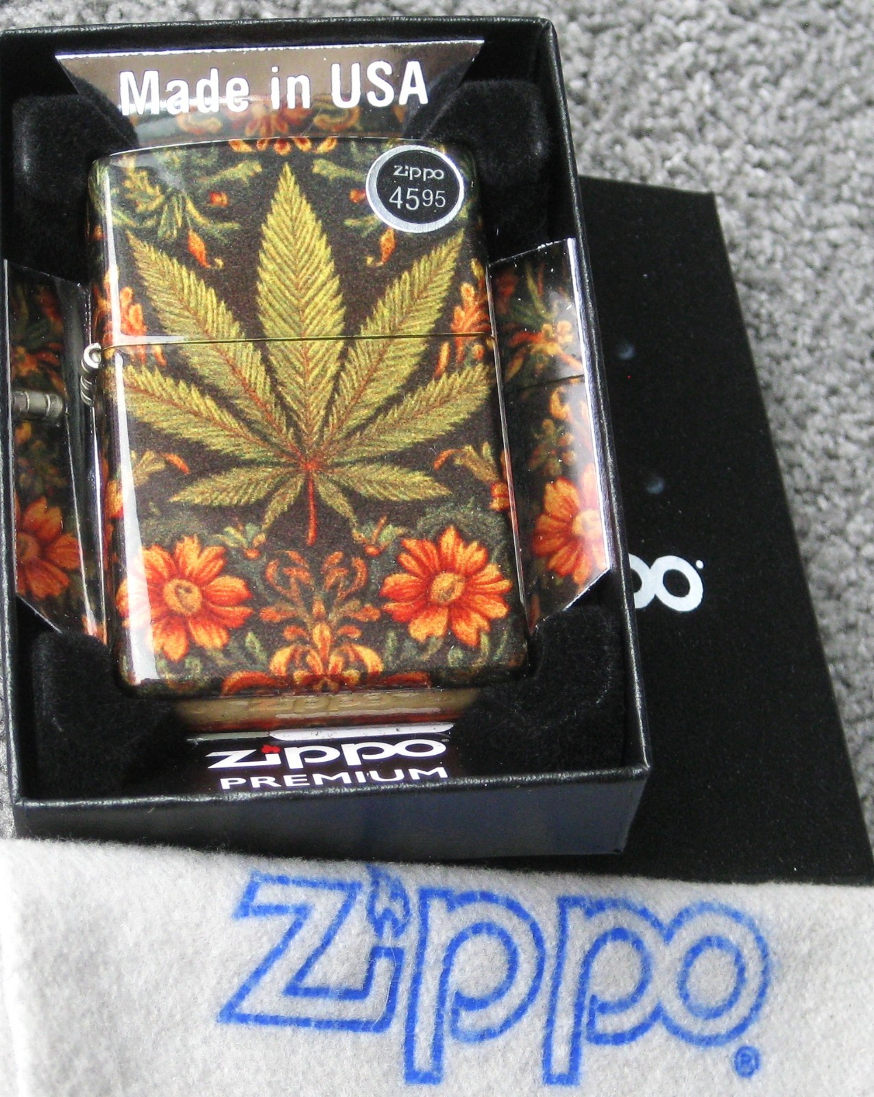 LEAF AND FLOWER DESIGN 47139 Fusion TUMBLED BRASS 540 Zippo Lighter NEW In BOX
