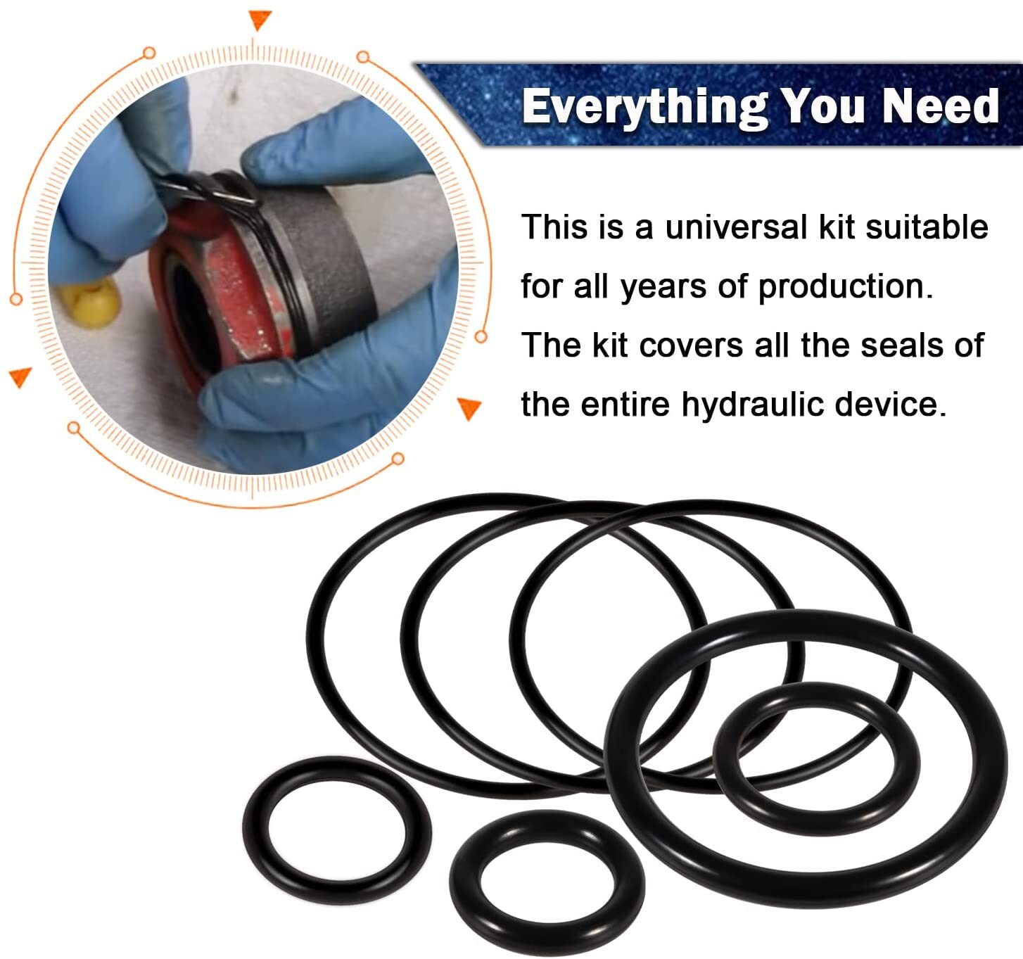 15PCS Floor Jack Seal Kit for Sears, Craftsman, MVP - 214.50136, 50136, G-493LWM