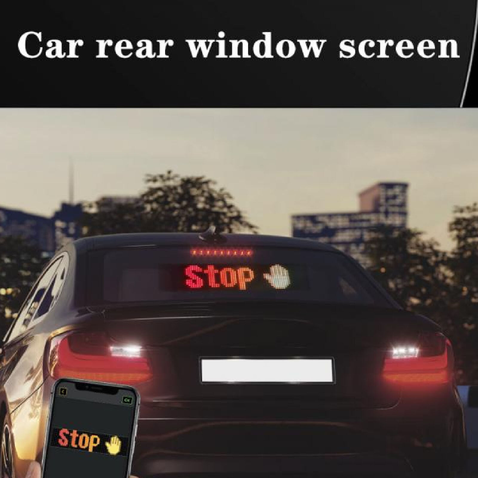 LED Car Sign Flexible LED Panel APP Control Custom Text Pattern