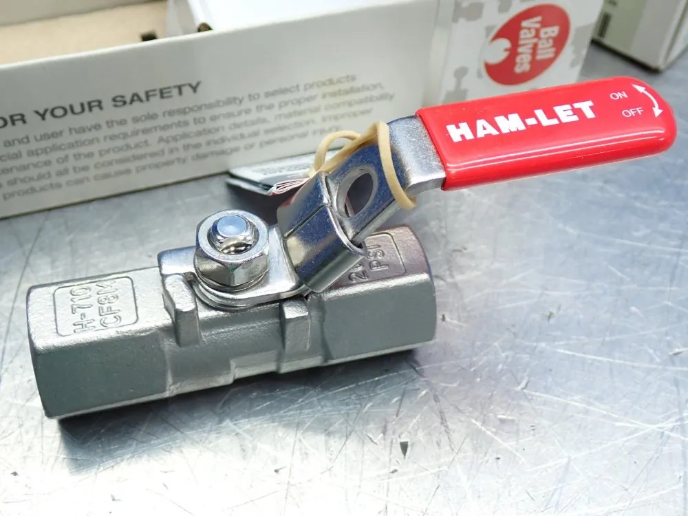 HAM-LET H-710-55-G-1/2-T-LD COMPRESSION LOCKING HANDLE BALL VALVE UNIT, 2PCS