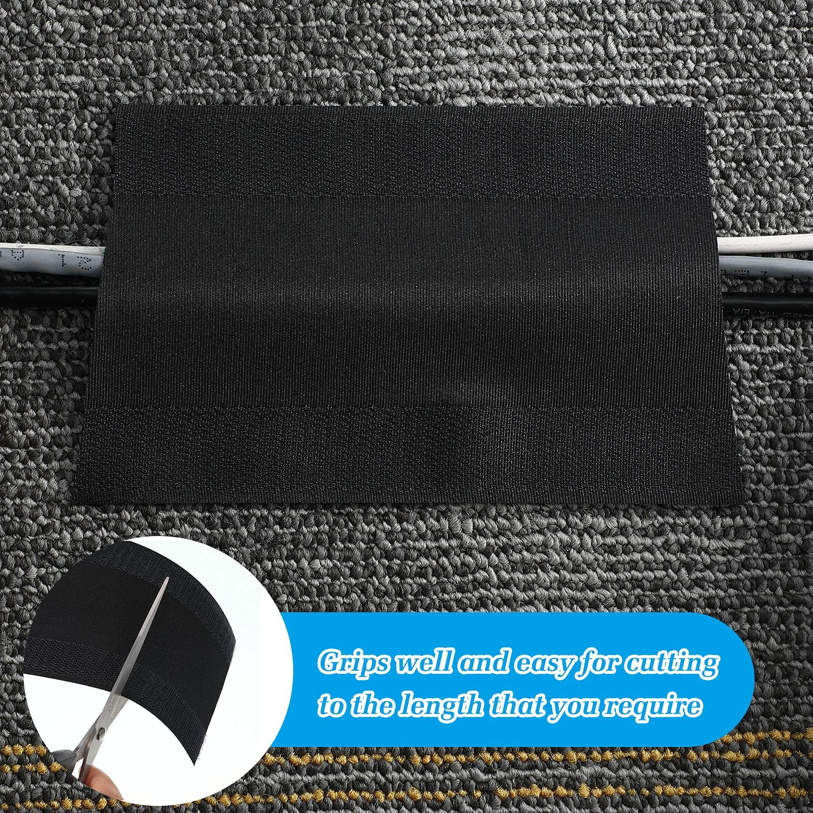 WILLBOND Carpet Cord Cover Cable Protector Floor 29.53 ft, Black