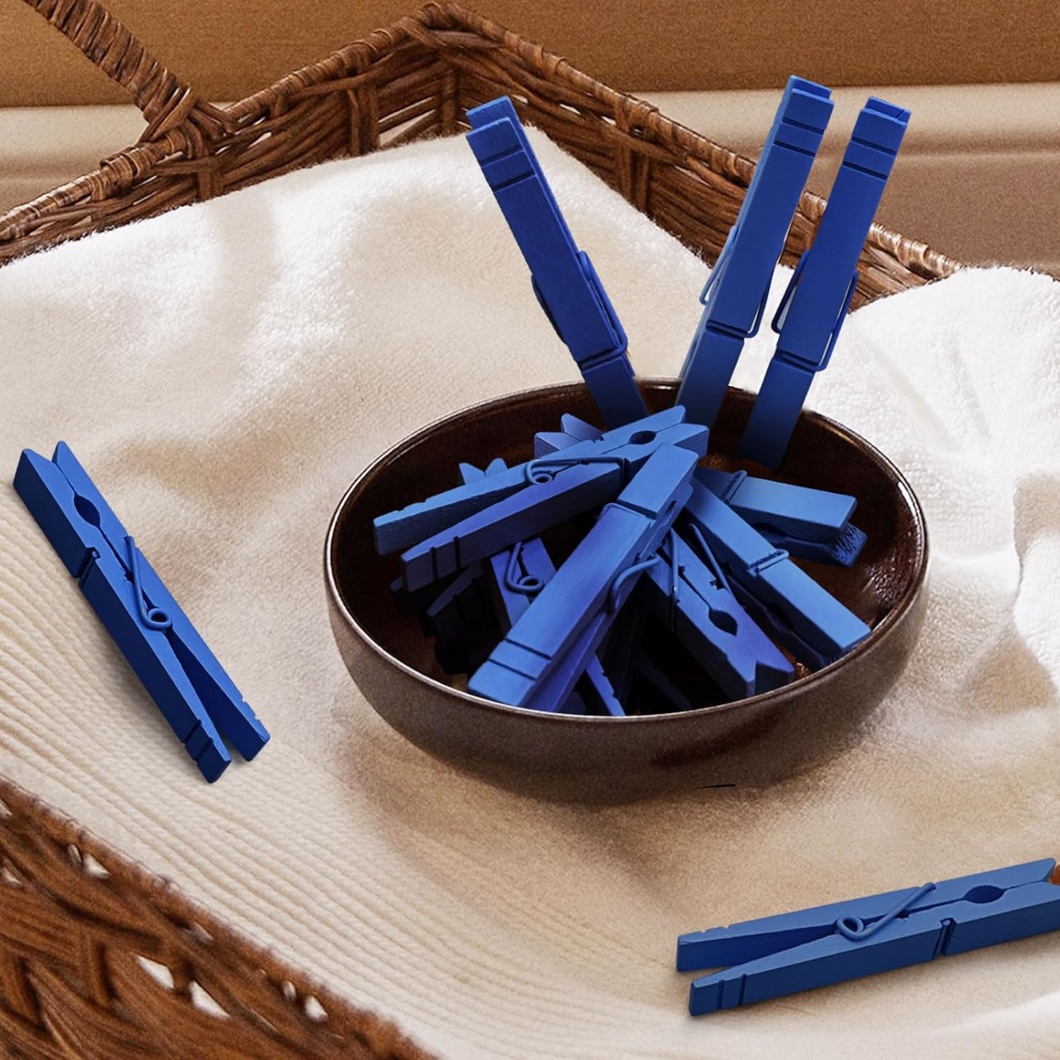 3.5 inch 50 pcs Colored Clothes Pins for Classroom,Clothes Pins Wood for Hang...