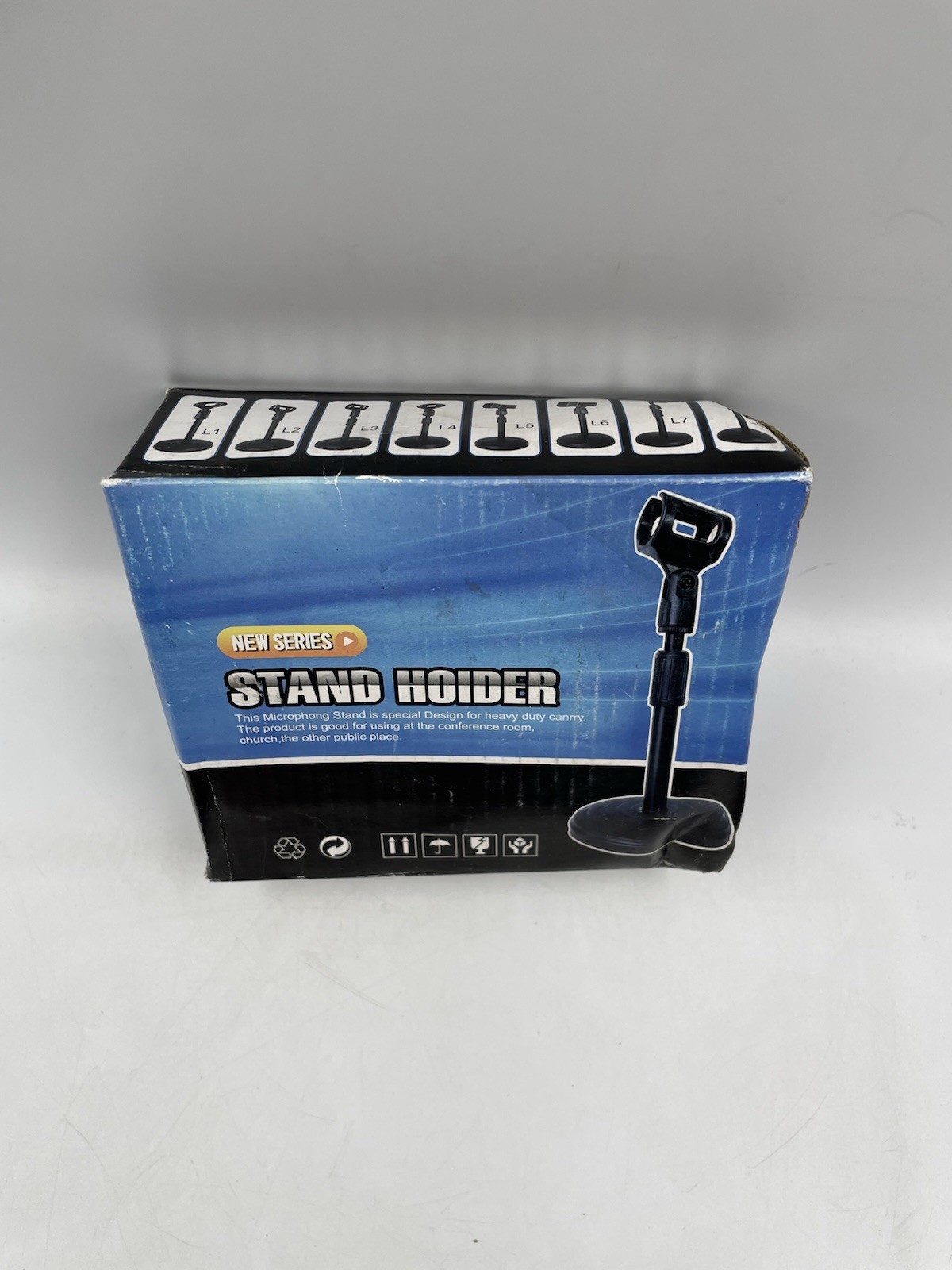Black Base Desk Mic Stand With Microphone Clip