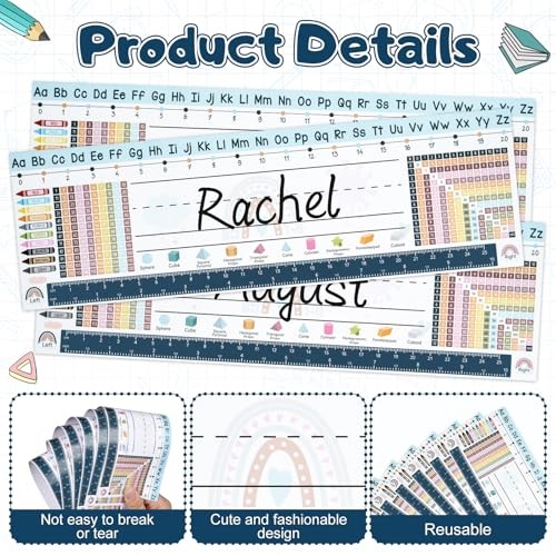 Pack Boho Desk Name Tags for Classroom, Student Name Plates | Boho Classroom 50