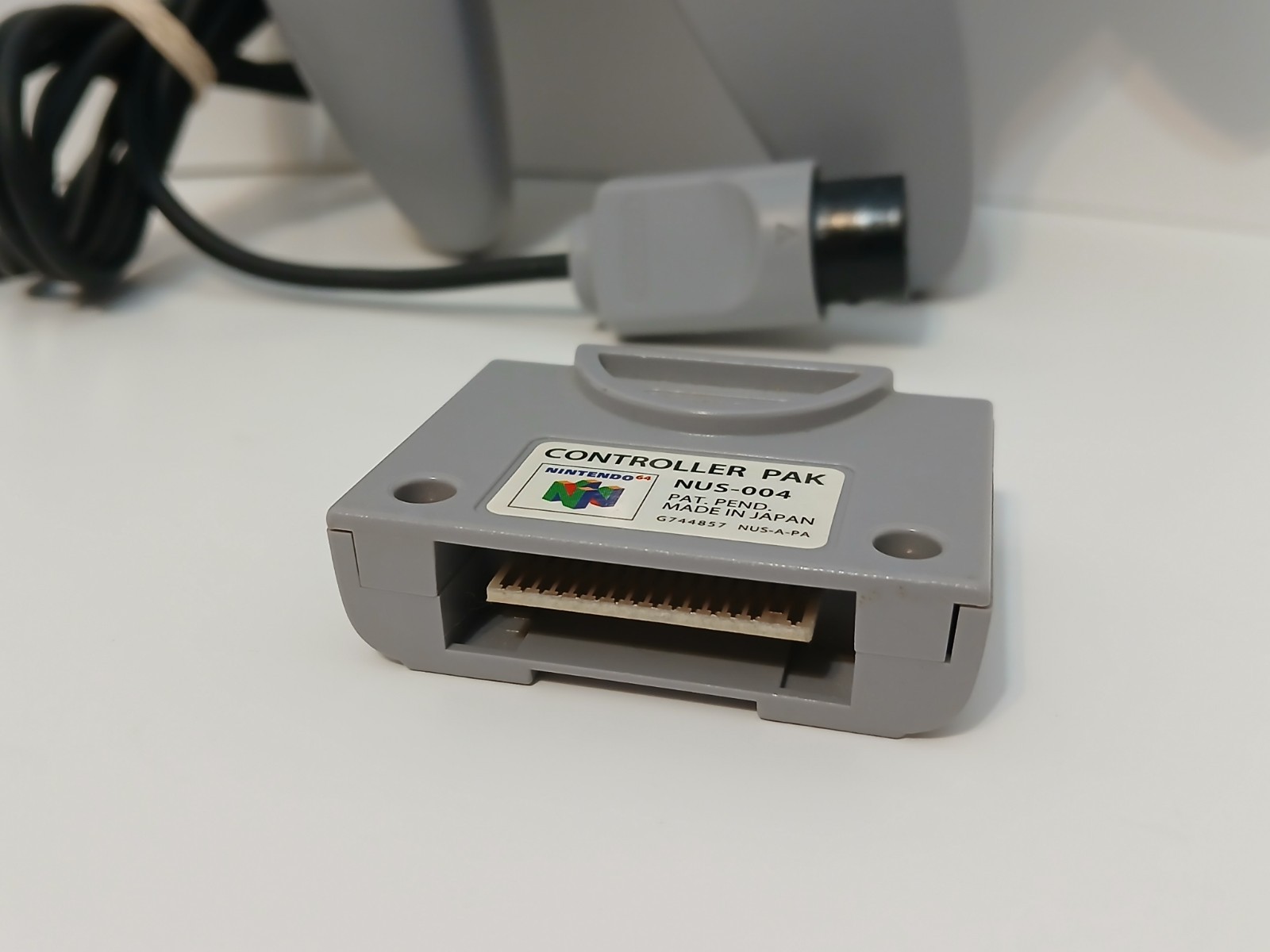 Nintendo 64 OEM Original Gray Controller + Controller Pak TESTED! N64