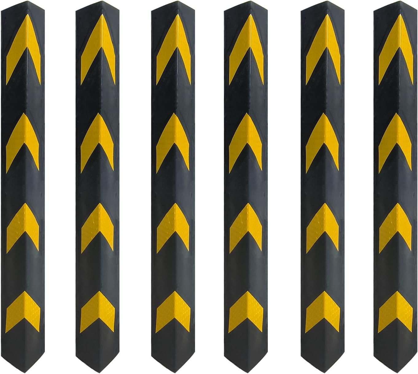 6 Pack Reflective Corner Guard Wall Corner Protector 27" Rubber Wall Protectors