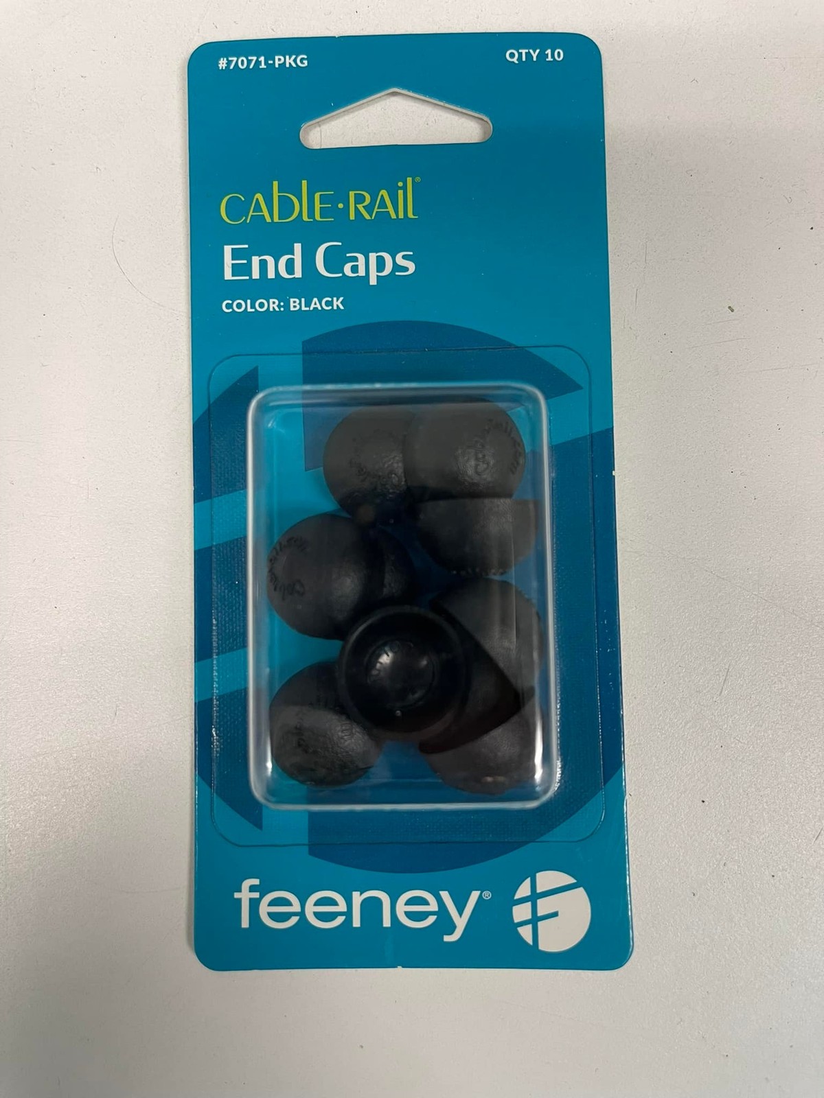 Feeney CR-7071-PKG Colored End Cap, Small, Black (Pack of 10)