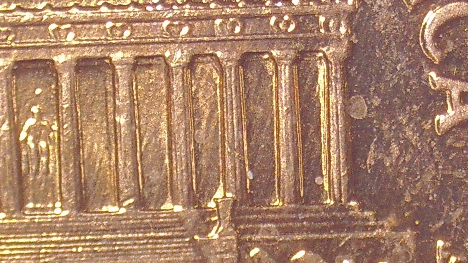 2007 P Lincoln Memorial Cent- Error- die gouges in columns