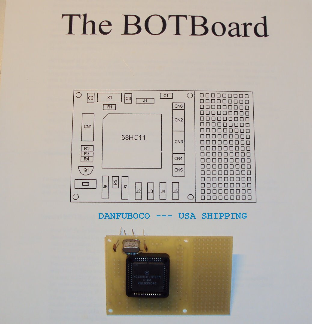 68HC811 MicroController BOT Board with basic parts and basic 11 page manual