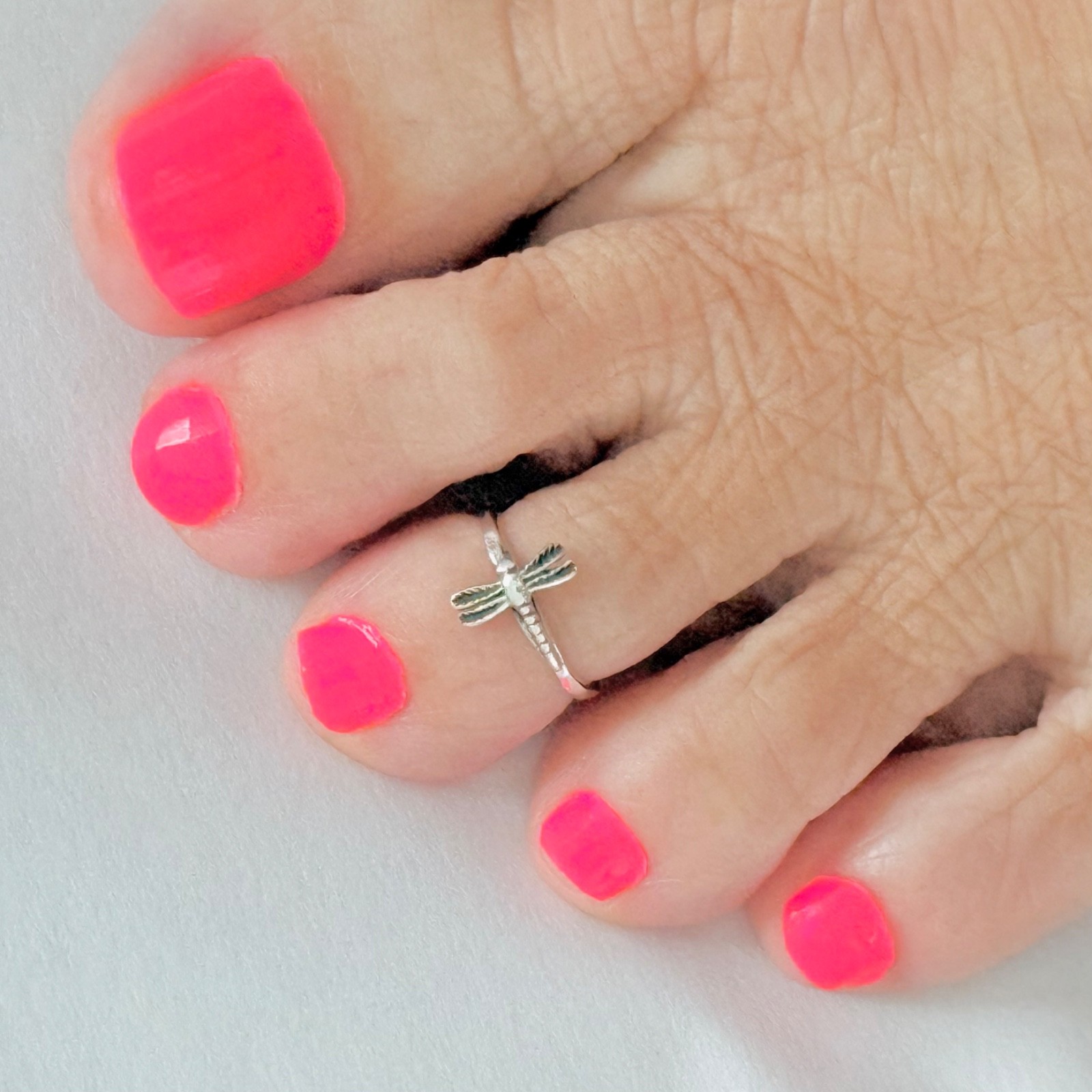 Sterling Silver Dainty Dragonfly Toe Ring, Bug Rings, Spirit Bugs, Insects