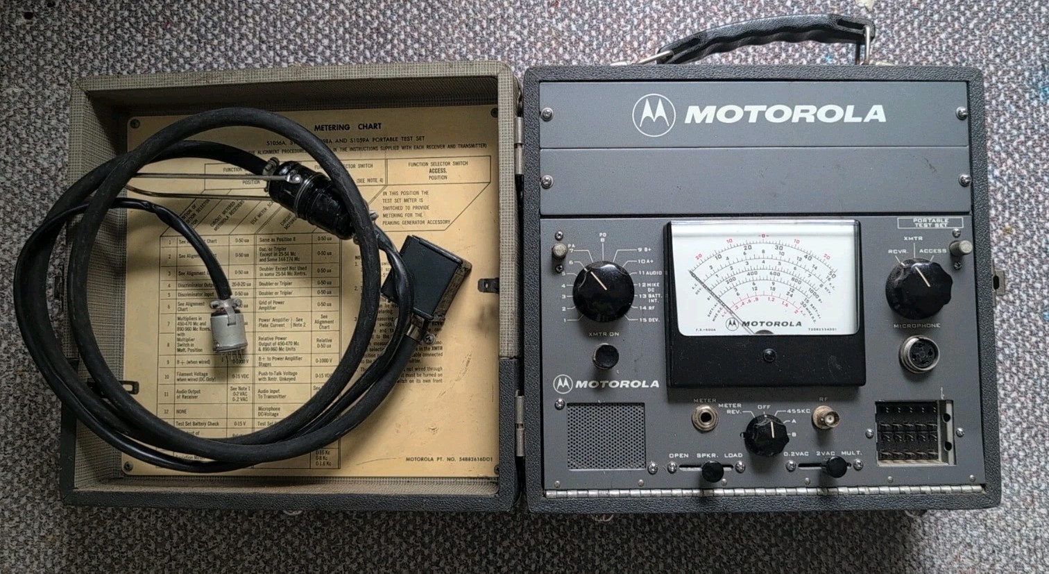 Motorola Radio Test Metering Set S1056A Complete