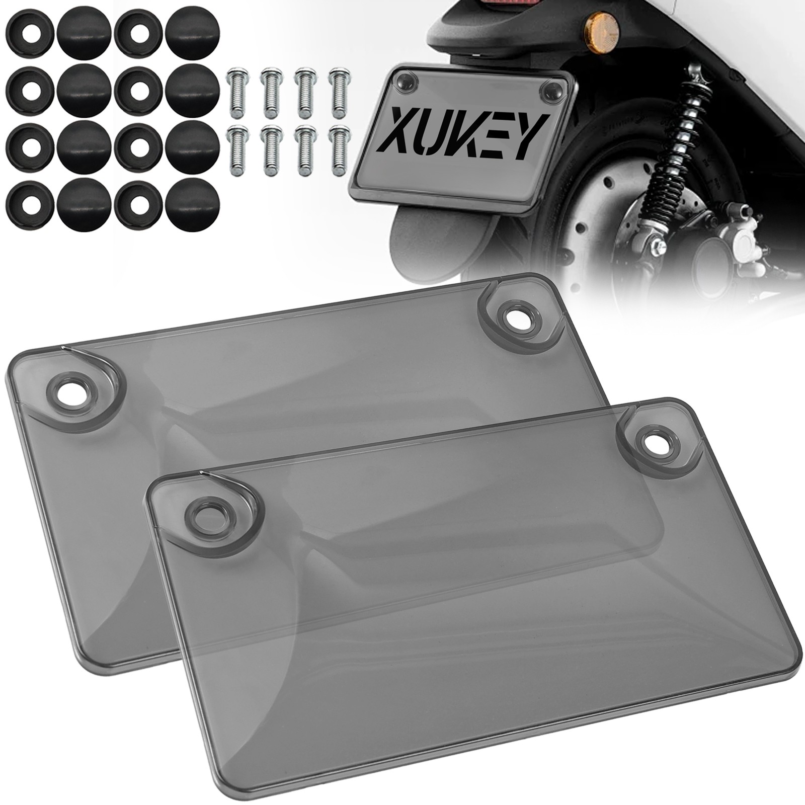 2pcs Motorcycle Tag Protector License Plate Cover For 4x7 inch Motorbike License
