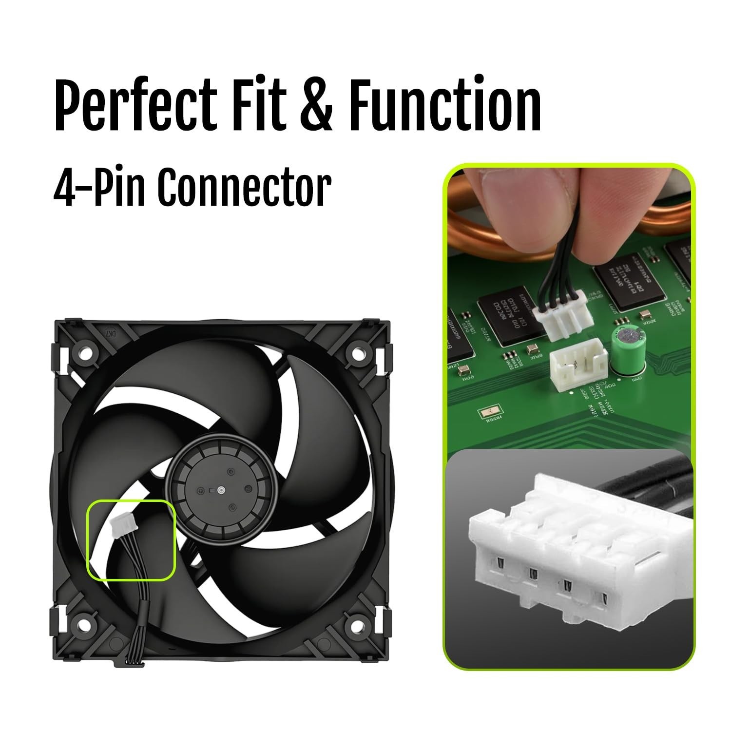 Replacement Internal Cooling Fan for Xbox ONE Gaming Console, 4-Pin Connector