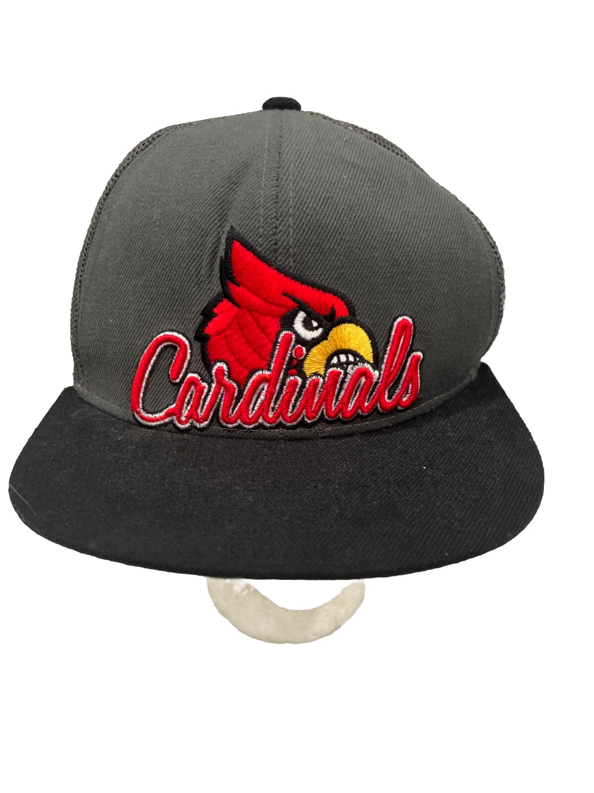 Saint Louis Cardinals w Bird Logo Gray w Black Bill Fabric Snapback