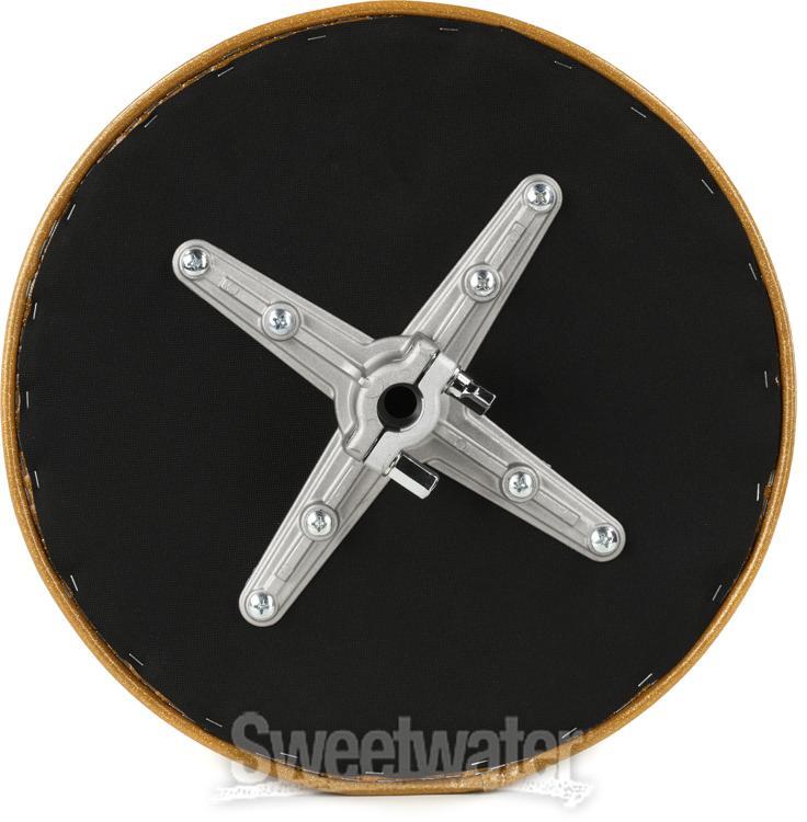 Pork Pie Percussion Round Drum Throne - Gold with Leopard Print
