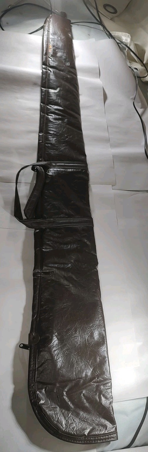 Rifle Gun Case; Vintage Allen Company Soft Brown Color Vinyl Zip Up Handles 52"