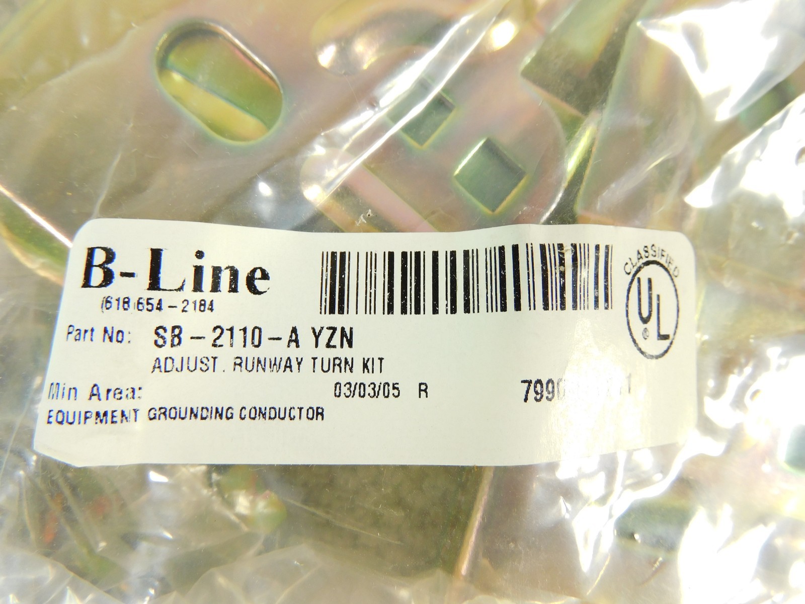 SB2110AYZ B-Line Adjustable Butt Splice Kit Adjustable Vertical Bend Kit - Zinc
