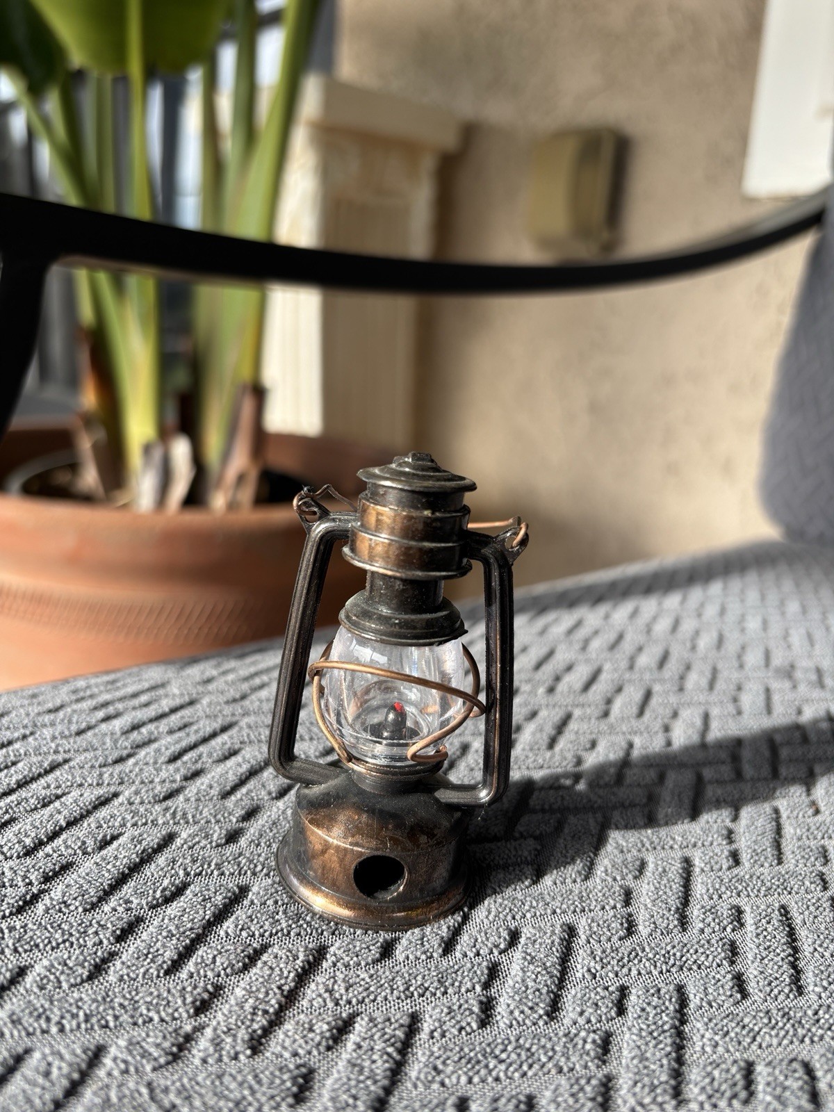 Vintage Novelty Oil Lantern Metal Pencil Sharpener