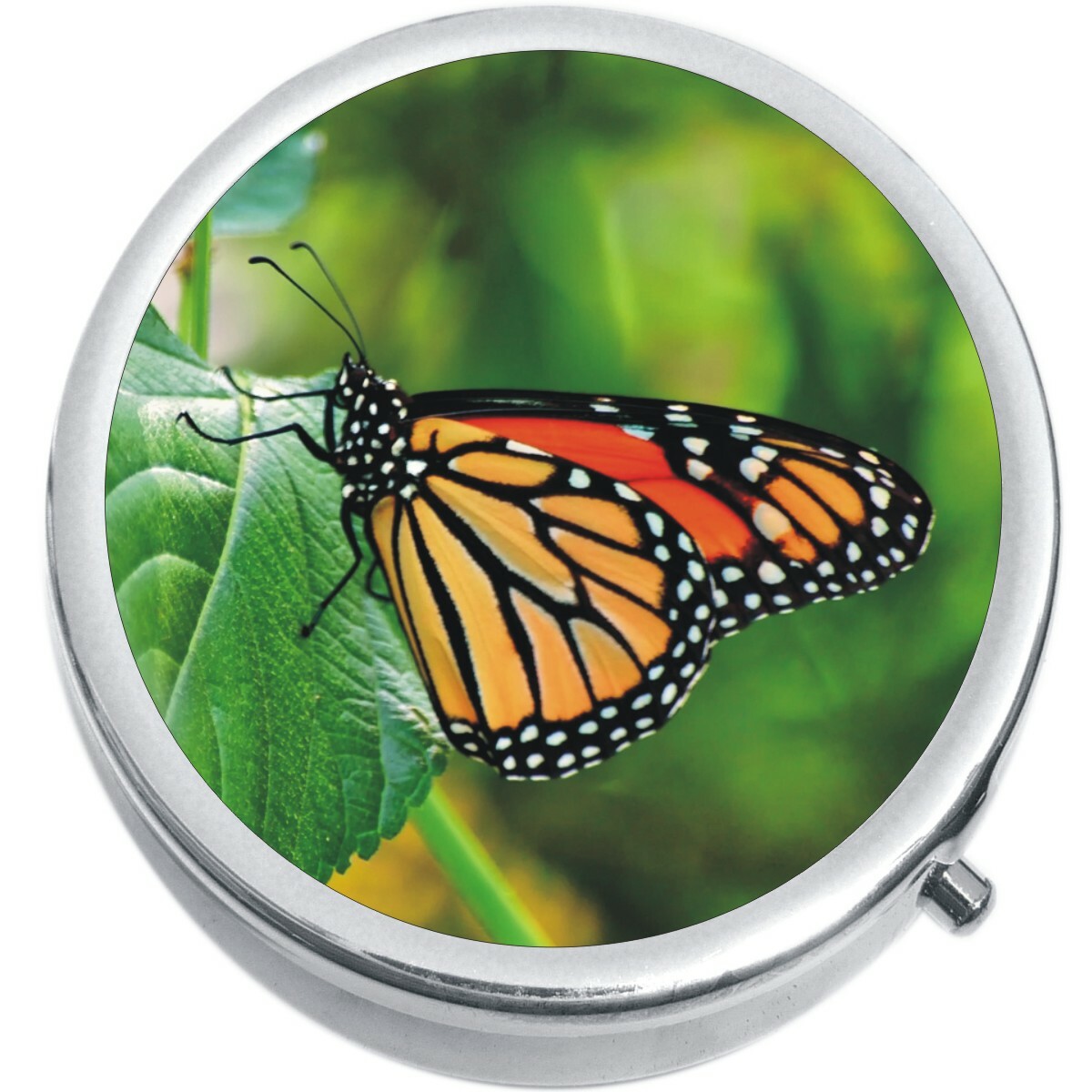 Light Orange Butterfly  Medicine Vitamin Pill Box