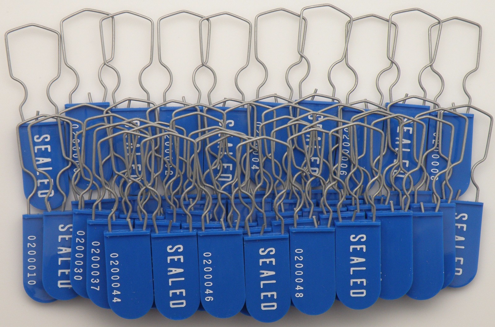Electric Meter Security Seal Wire Padlock Blue Pack of 50