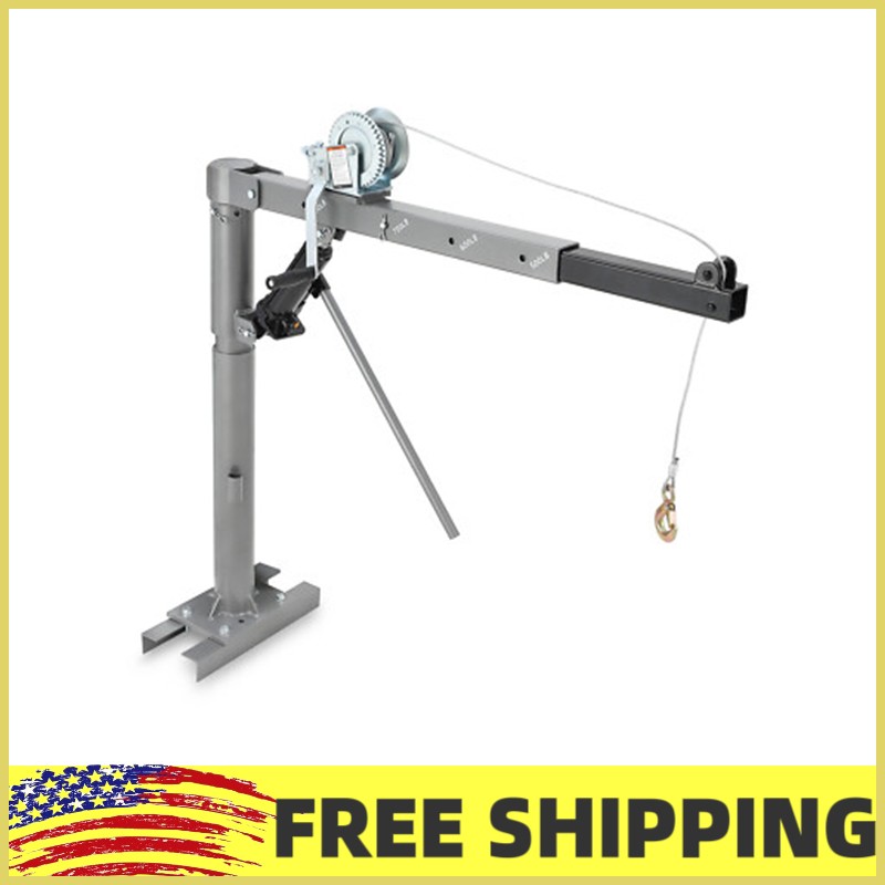 🔝Heavy Duty Folding Truck-Mounted Crane Electric Winch 1000lb Truck Hoist Crane