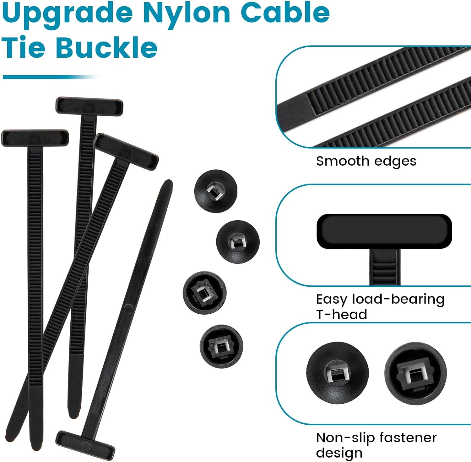 100 Pcs Nylon Universal Cable Tie Buckle - Engine Cover Bumper Retainer Clips