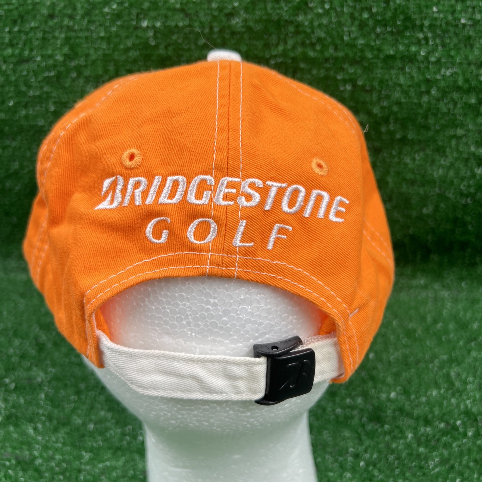 Bridgestone Golf Orange White Adjustable Baseball Hat Cap Embroidered Logo