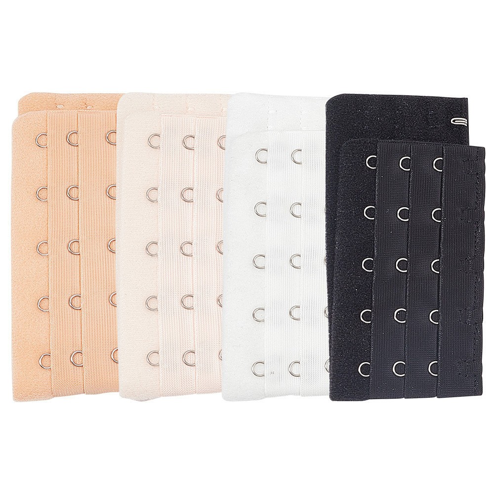 1box 4pcs 4 colors 3 Rows x 11 Hooks Polyester Corset Buckles Waist