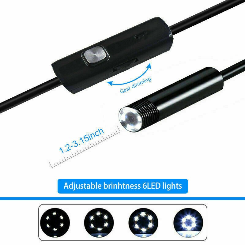 3in1 USB Type-C 5.5mm Endoscope Borescope Inspection HD Camera For Android PC