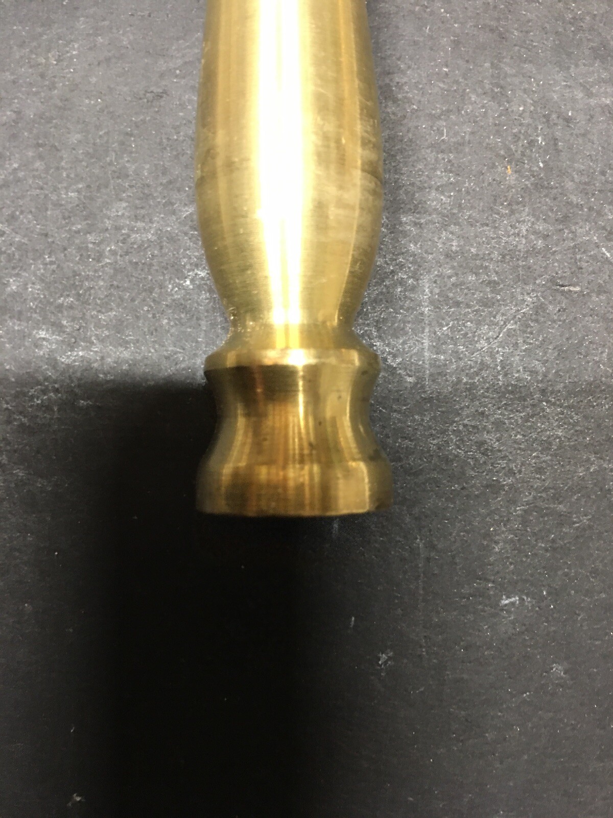 SOLID BRASS TURNED NECK / SPINDLE 4 1/8” Ht., THREADED 1 /8 IPS UNF BRASS