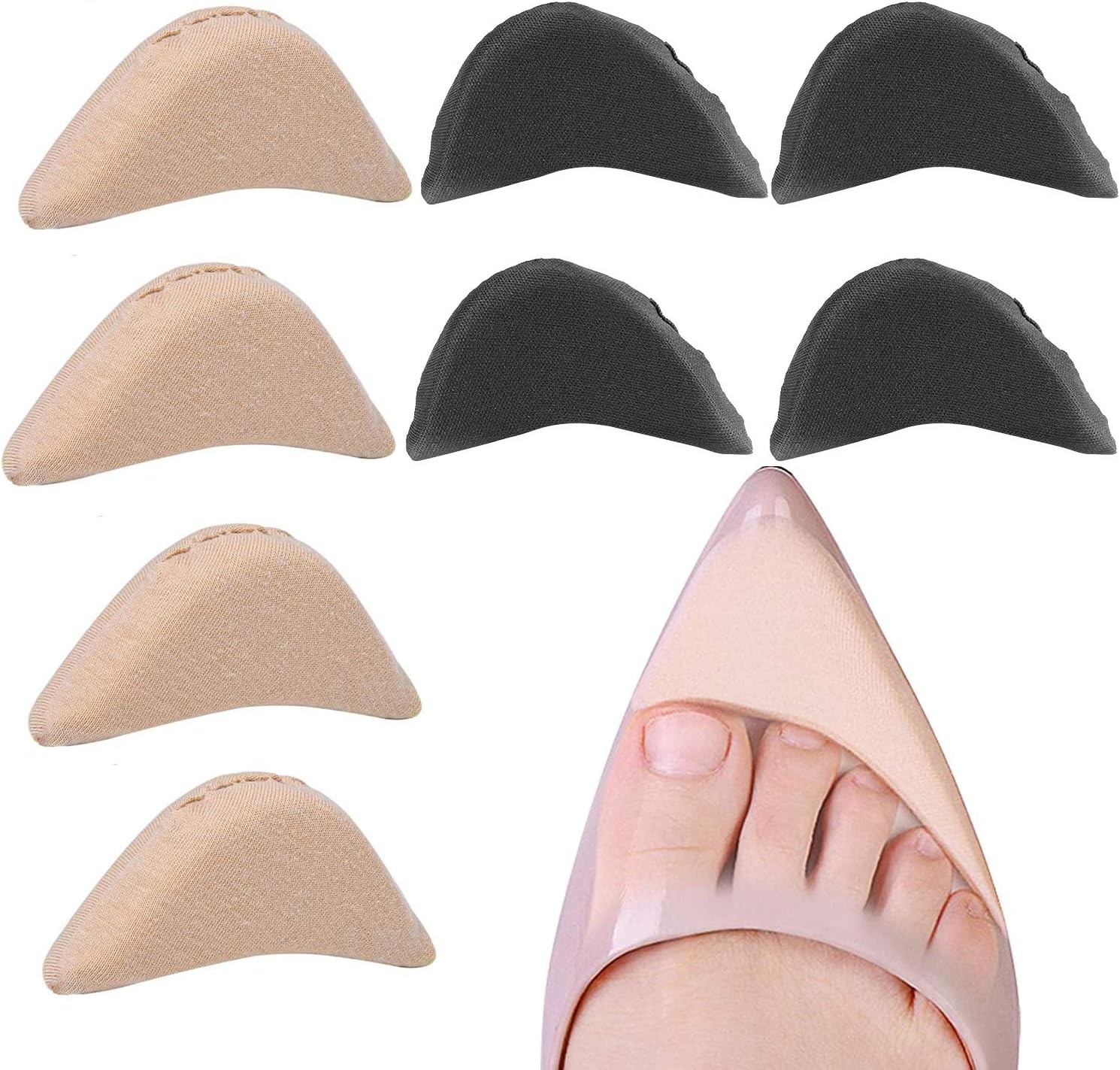 Zeheneinlagen für Schuhe zu groß, 4 Paar Schuheinlagen Damen und Herren,...