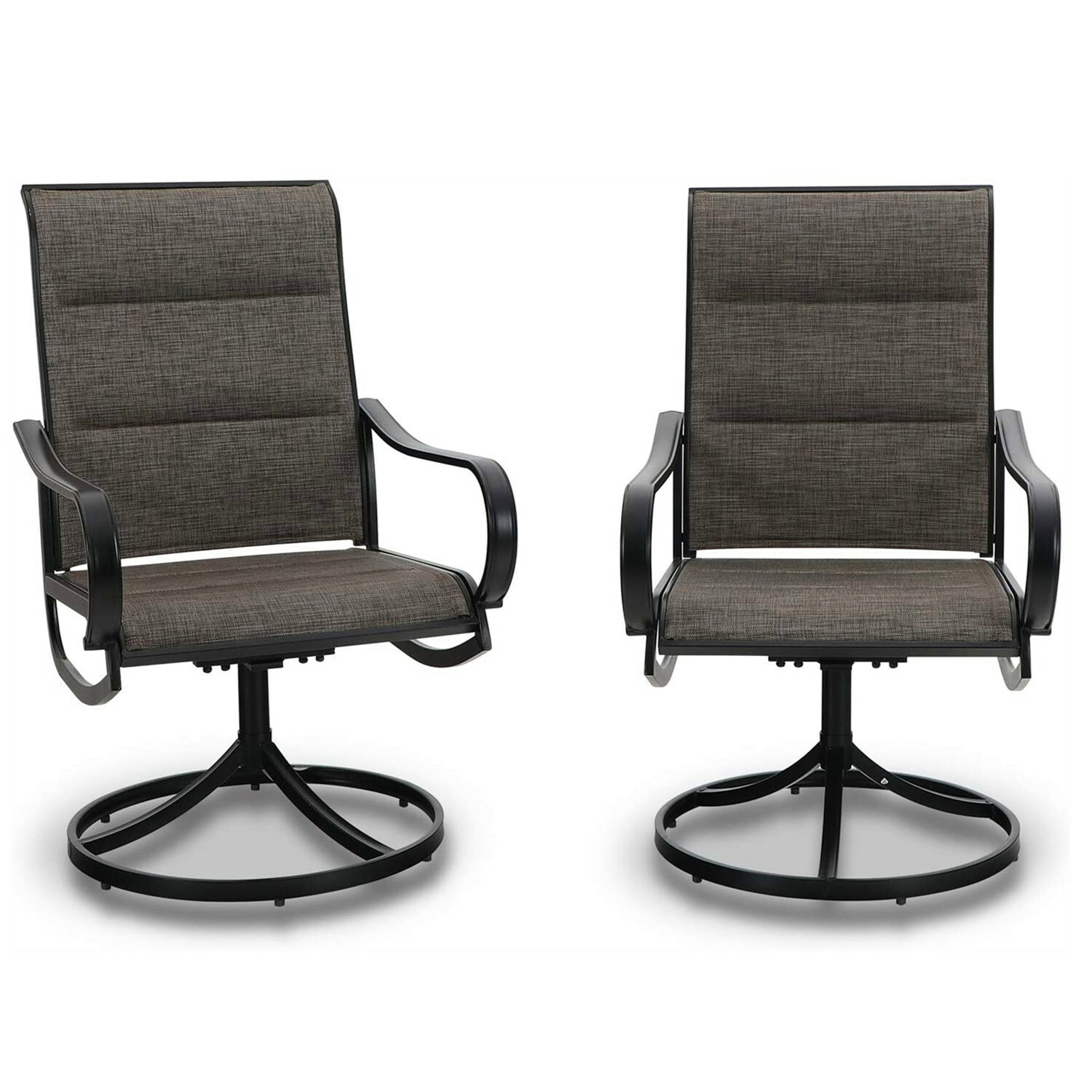 Swivel Patio Dining Chair Set of 2 High Back Outdoor Chairs Furniture
