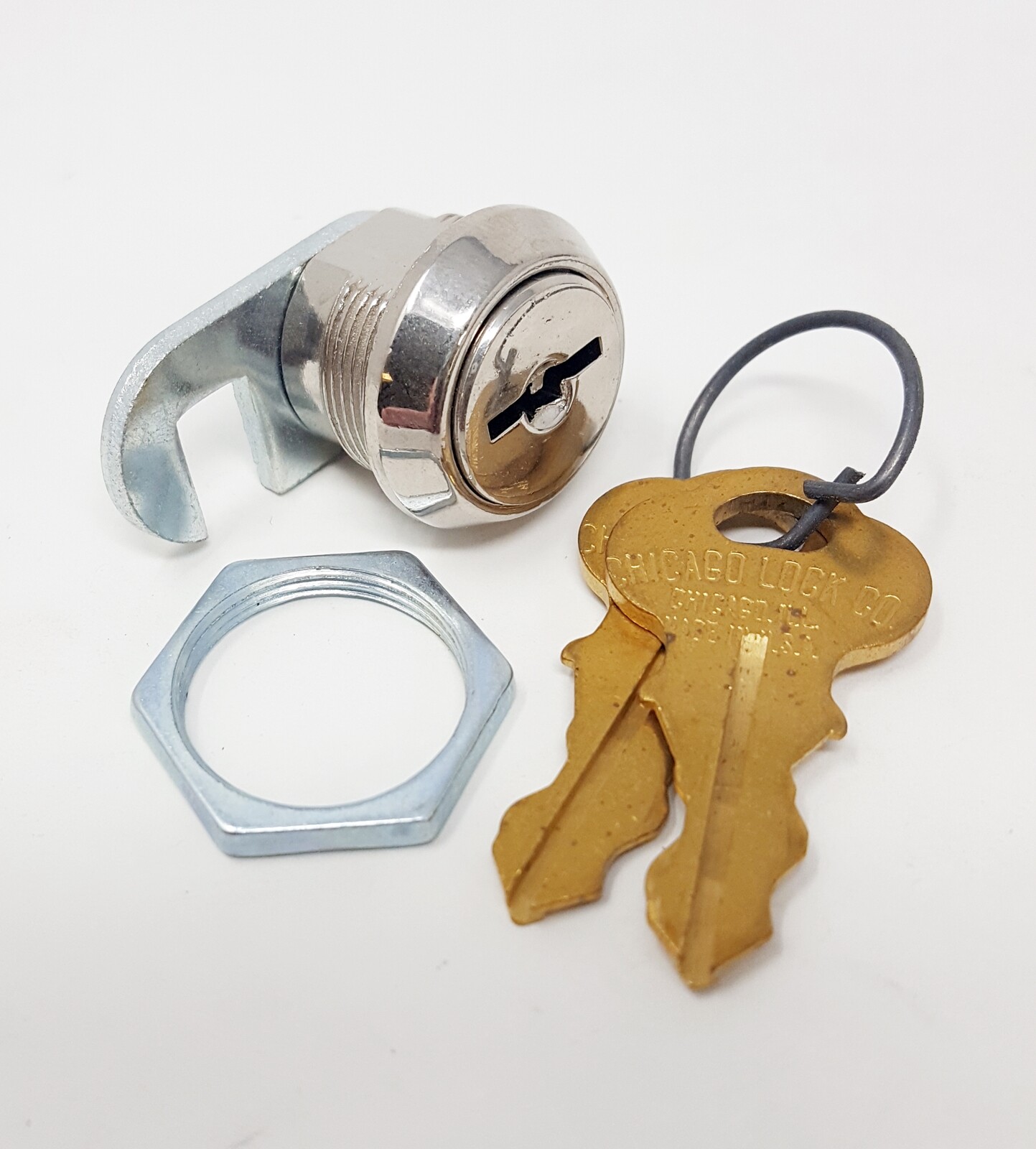 Chicago Cam Lock 3118 Keyed Alike 2341 1/4" Threads Hook Cam