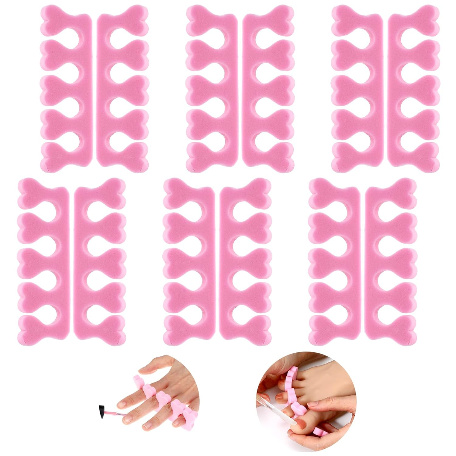 12 Pcs Soft Foam Toe Separators for Pedicure Nail Art Toe Spacers Women