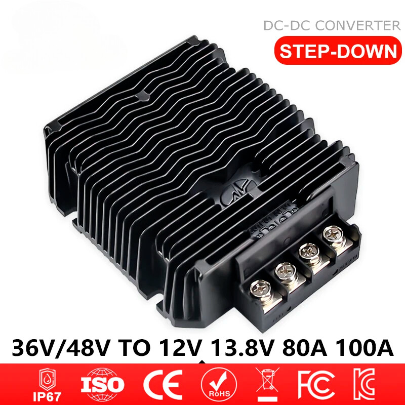 DC to DC Buck Converter 36V 48V to 12V 13.8V 100A High Power Step Down Regulator