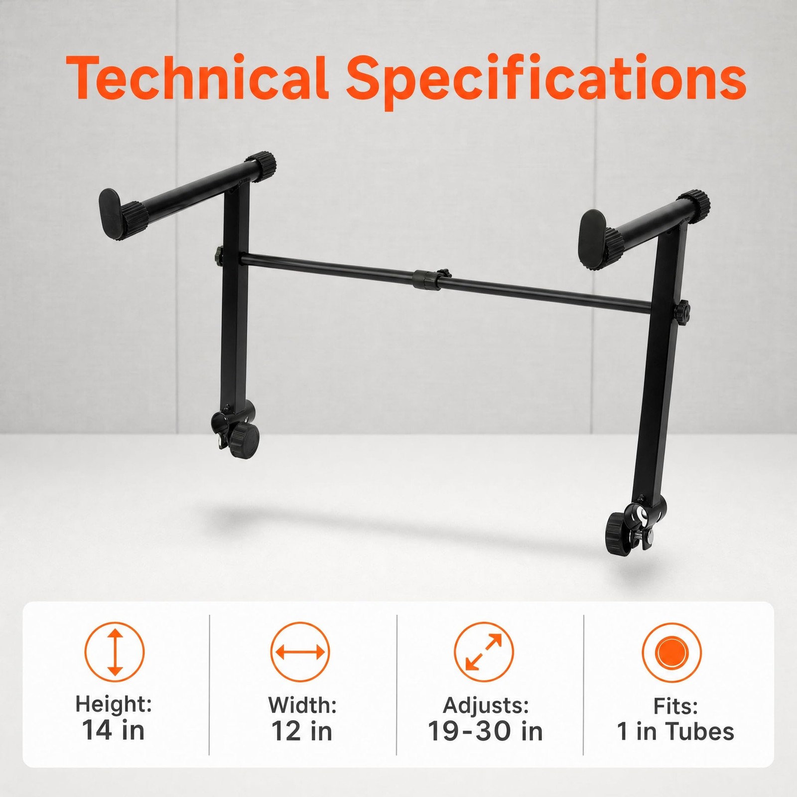 Keyboard Stand 2nd Tier AddOn Adjustable Width Extension 10.1 In
