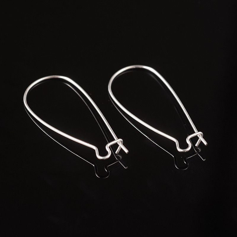 4 Kidney Earring Wires Silver Ear Wires Dangle Earwires Long