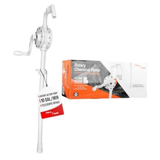 Barrel Chemical Pump for 55 Gallon Barrel | Heavy Duty Polypropylene, White