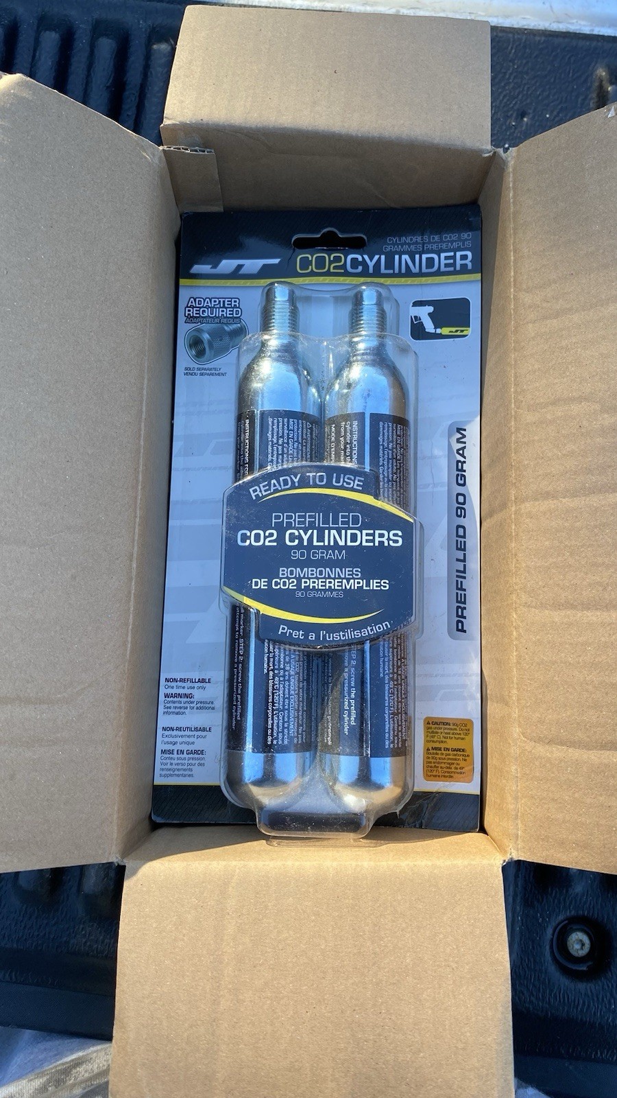 JT 90gram CO2 Tank - Prefilled - Pack of 2