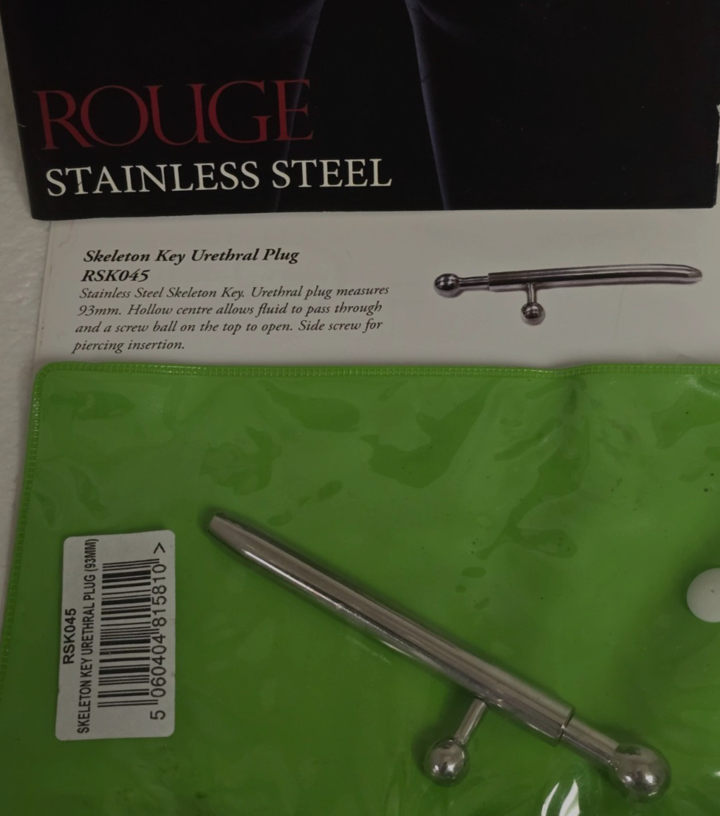 Stainless Steel SKELETON KEY URETHRAL PLUG (RSK045) by Rouge (93mm)