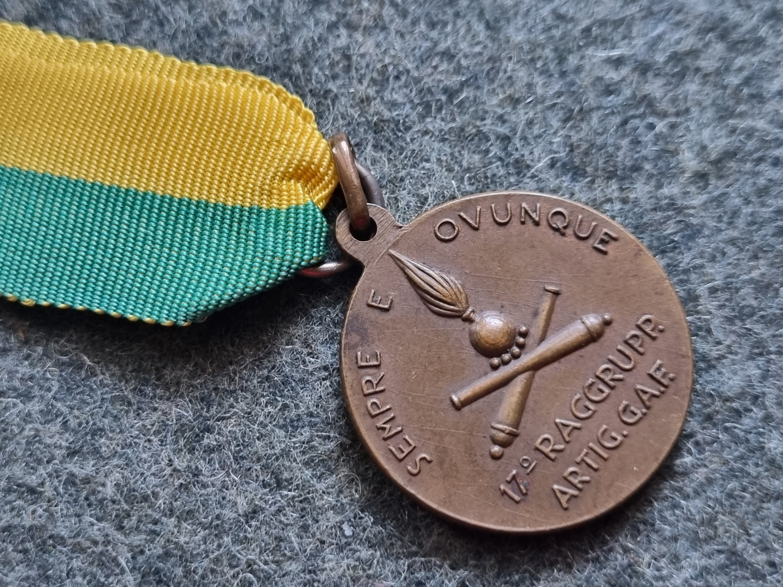 BRONZE MEDAL 17TH ARTILLERY GROUP G.A.F. 1940 WW2 BORDER GUARD