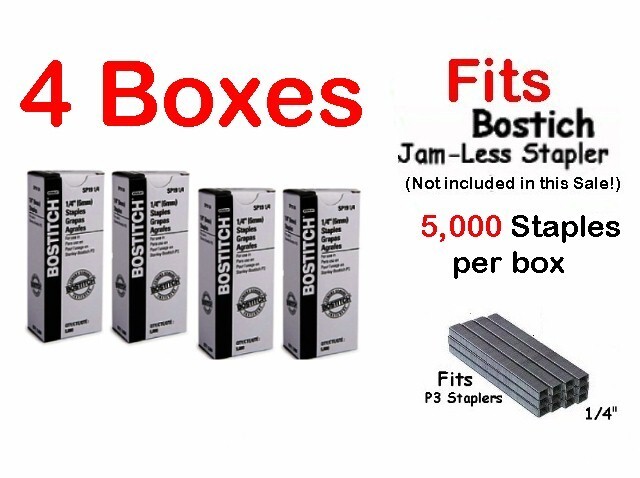 Staples for Bostitch P3 ~ 4 BOXES 2,000 ~ for P3 Stapler (SP19-1/4)