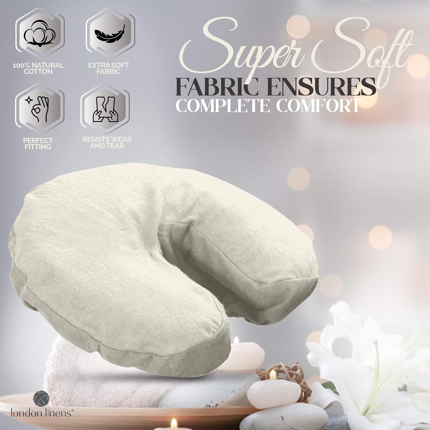 Extra Thick Flannel Face Cradle Covers - 4 Pack for Professional Massage Use