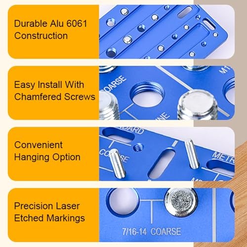 30-in-1 Nut & Bolt Thread Checker – Standard & Metric Thread Gauge Tool with