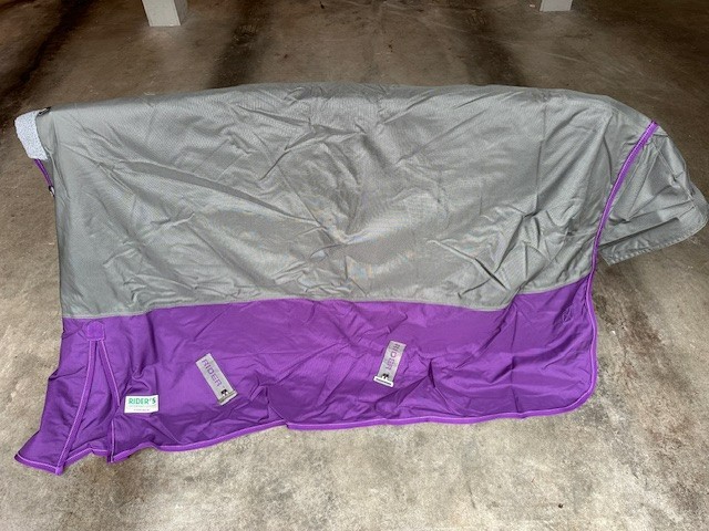 Horse Turnout Blanket 78” Riders International Charcoal/Purple Slightly Used
