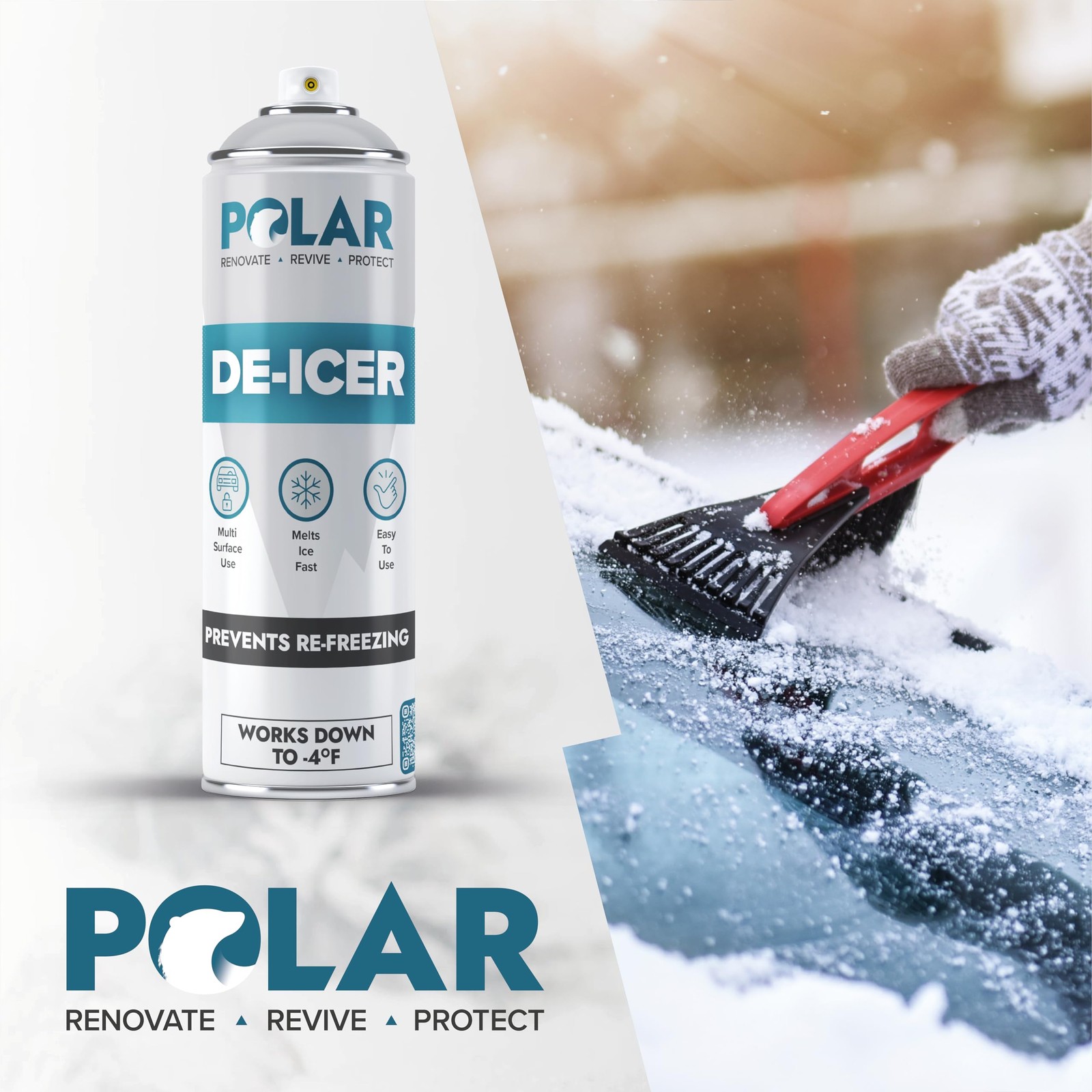 Polar De-Icer Spray, 17 Fl Oz, 6 Pack