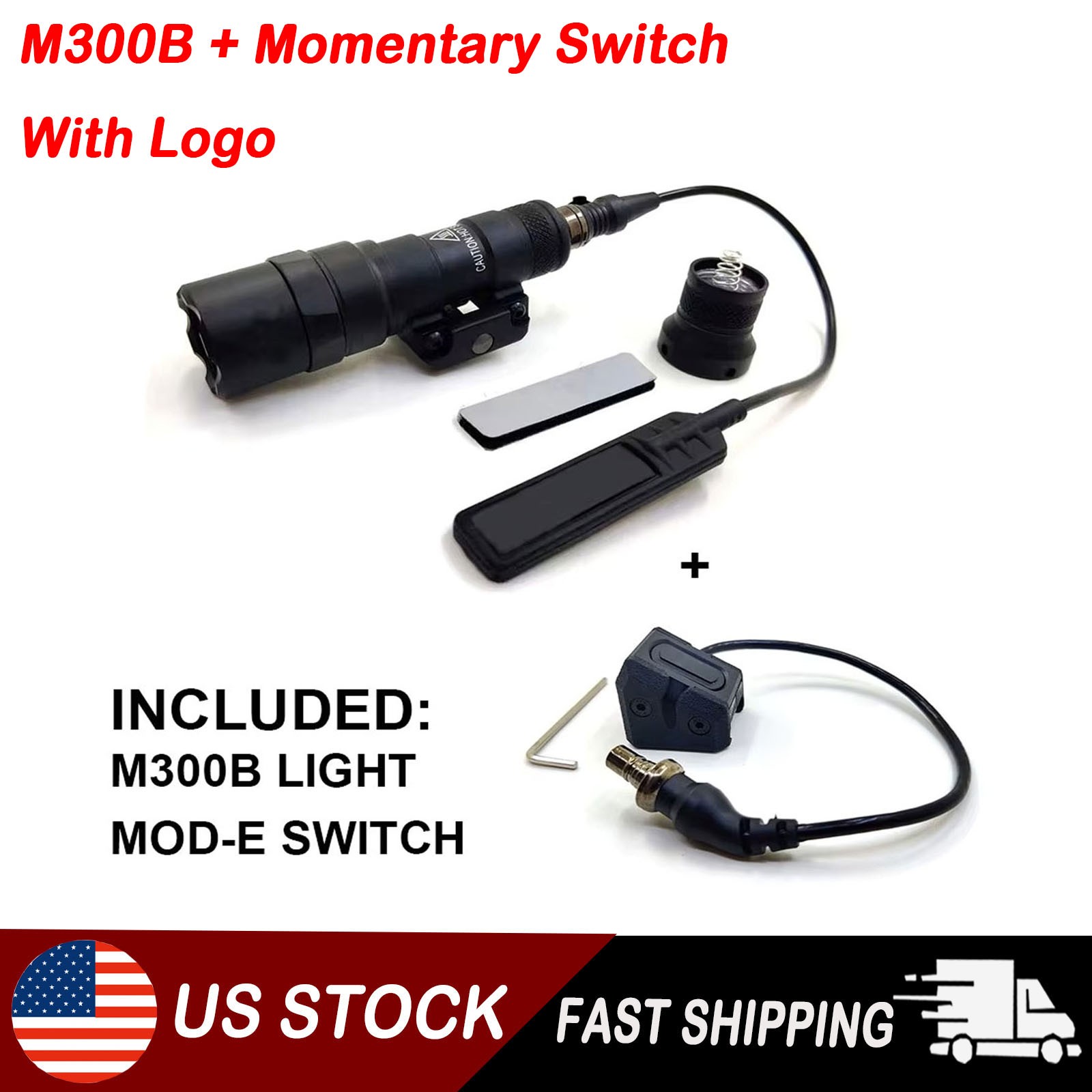 Tactical Remote Pressure Switch Momentary Hot Button + M300B LED Weapon Light US