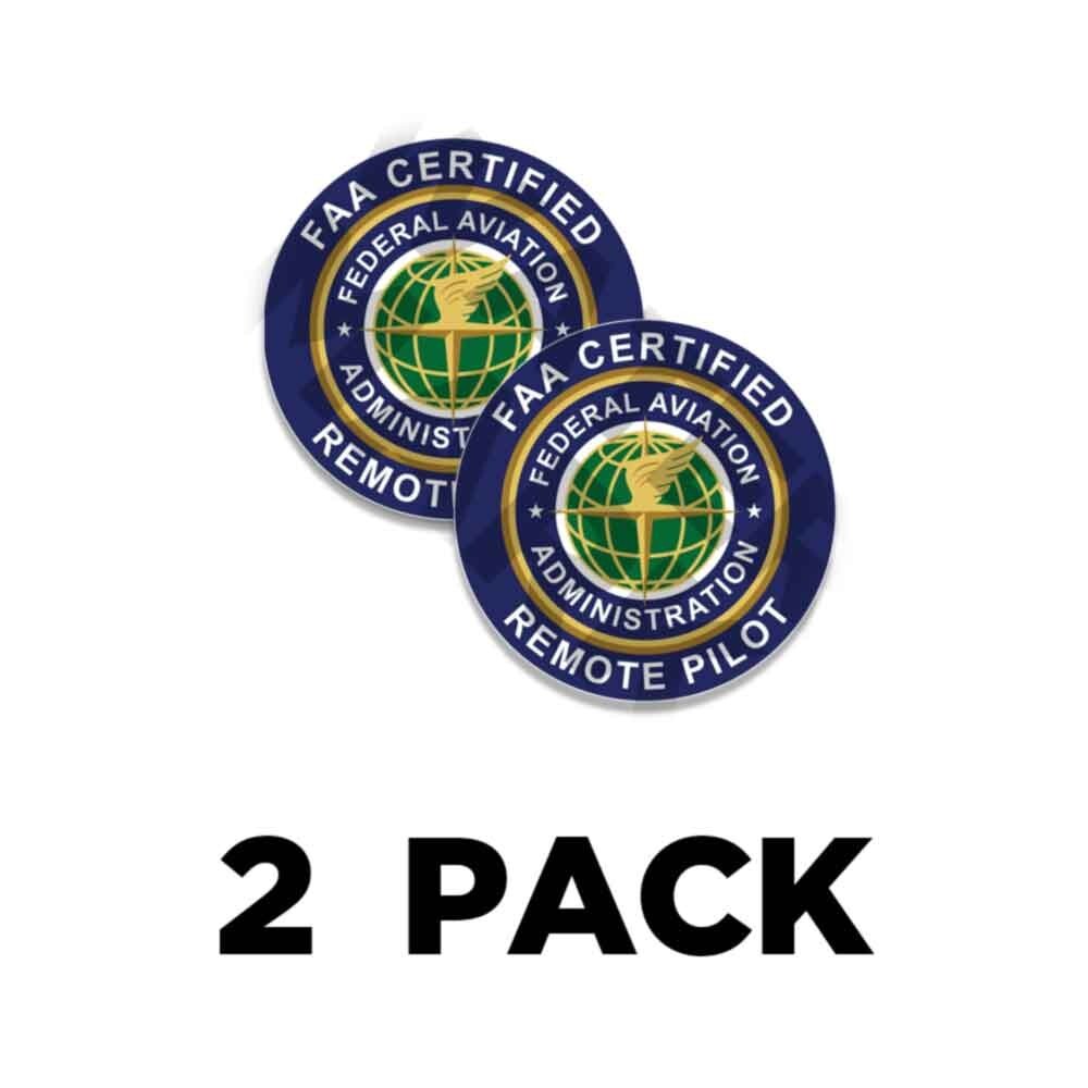 FAA CERTIFIED  Drone PILOT Decals 4" Drone Sticker Federal Aviation 2PK