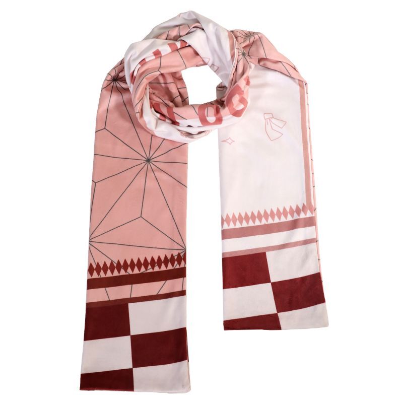 Hot Sell Demon Slayer Tanjirou Nezuko Unisex Winter Warm Neckerchief Soft Scarf